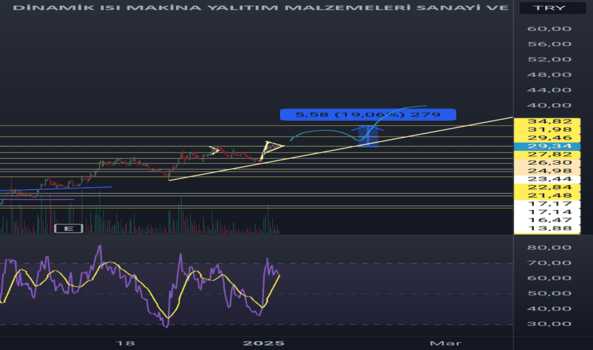 7 Ocak 2025 - Dnısı (Dnisi hissesi) Teknik Analiz ve Yorumlar - DINAMIK ISI MAKINA YALITIM